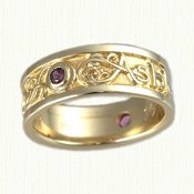 3 stone in-line mothers ring in two tone gold